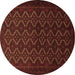 Round Persian Brown Traditional Rug, tr1810brn