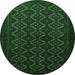 Round Machine Washable Persian Emerald Green Traditional Area Rugs, wshtr1810emgrn