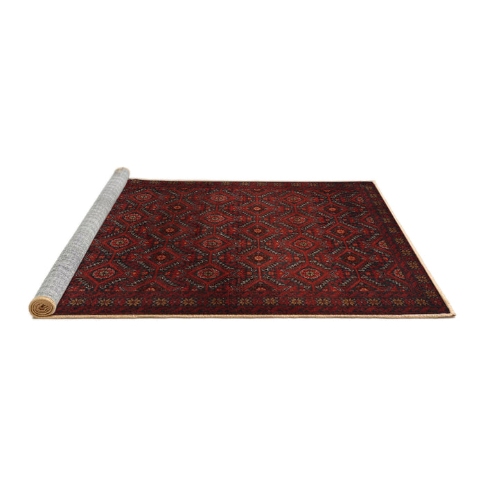 Sideview of Machine Washable Traditional Bakers Brown Rug, wshtr1811