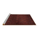 Sideview of Machine Washable Traditional Bakers Brown Rug, wshtr1811