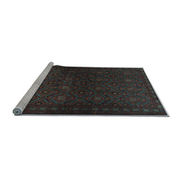 Sideview of Machine Washable Persian Light Blue Traditional Rug, wshtr1811lblu