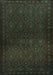 Machine Washable Persian Turquoise Traditional Area Rugs, wshtr1811turq