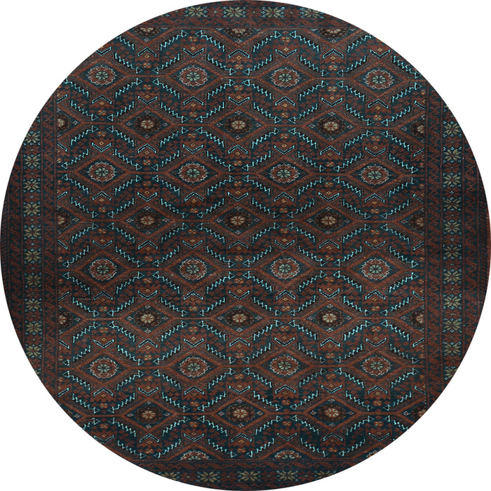 Round Persian Light Blue Traditional Rug, tr1811lblu