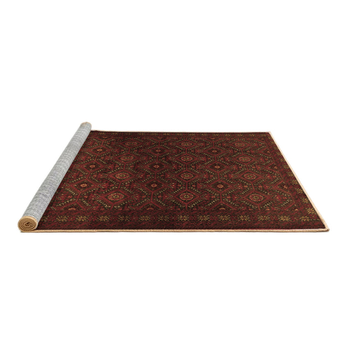Sideview of Machine Washable Persian Brown Traditional Rug, wshtr1811brn