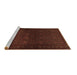 Sideview of Machine Washable Persian Brown Traditional Rug, wshtr1811brn