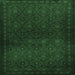 Square Machine Washable Persian Emerald Green Traditional Area Rugs, wshtr1811emgrn