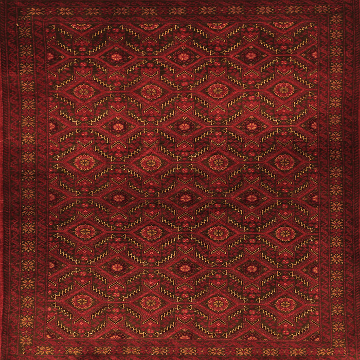 Round Machine Washable Persian Orange Traditional Area Rugs, wshtr1811org