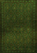 Serging Thickness of Machine Washable Persian Green Traditional Area Rugs, wshtr1811grn