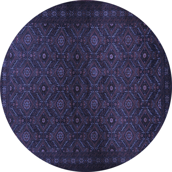 Round Machine Washable Persian Blue Traditional Rug, wshtr1811blu