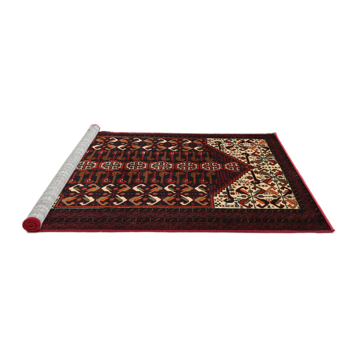 Sideview of Machine Washable Traditional Brown Rug, wshtr1812