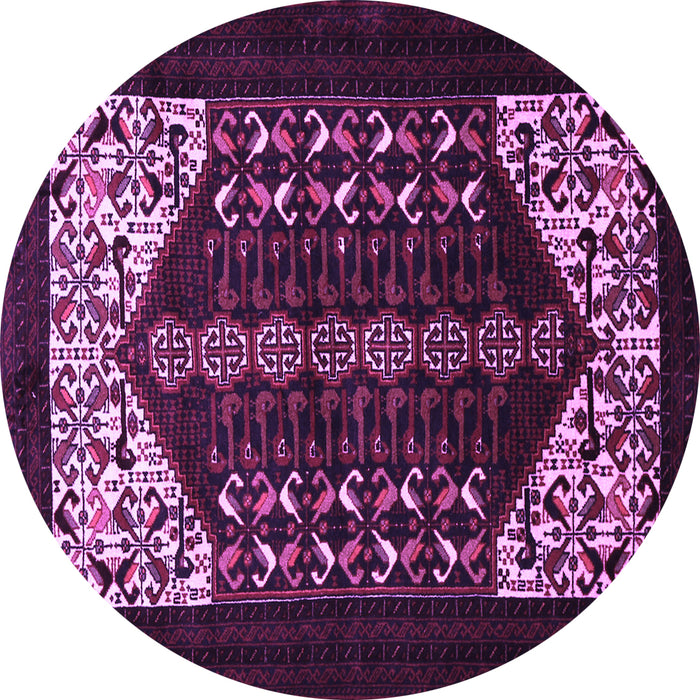 Round Persian Purple Traditional Rug, tr1812pur