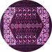 Round Persian Purple Traditional Rug, tr1812pur