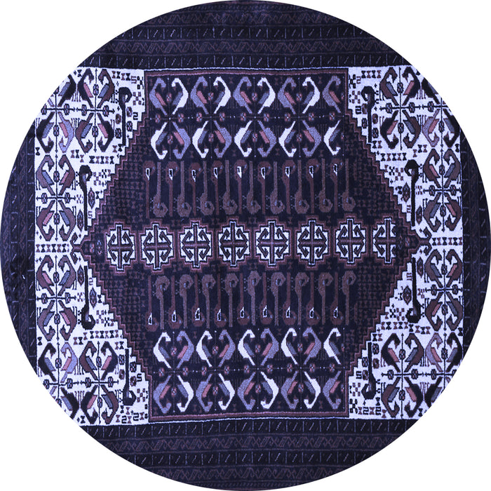Round Persian Blue Traditional Rug, tr1812blu