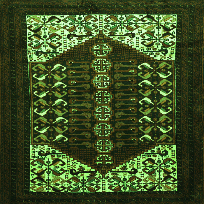 Round Machine Washable Persian Green Traditional Area Rugs, wshtr1812grn