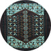Round Persian Light Blue Traditional Rug, tr1812lblu