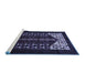 Sideview of Machine Washable Persian Blue Traditional Rug, wshtr1812blu