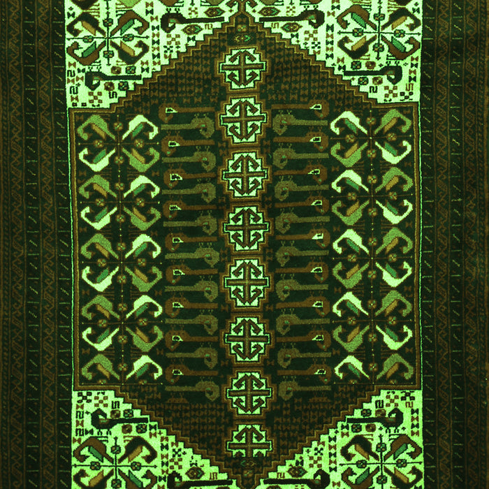 Serging Thickness of Machine Washable Persian Green Traditional Area Rugs, wshtr1812grn