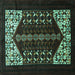 Square Machine Washable Persian Turquoise Traditional Area Rugs, wshtr1812turq