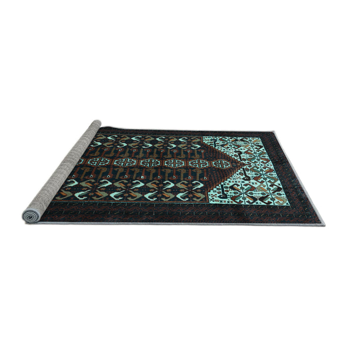 Sideview of Machine Washable Persian Light Blue Traditional Rug, wshtr1812lblu