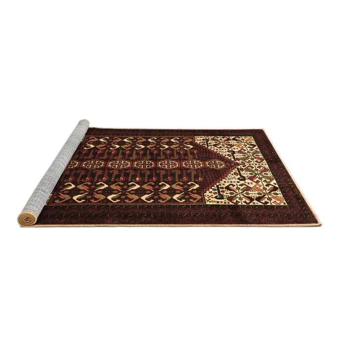 Sideview of Machine Washable Persian Brown Traditional Rug, wshtr1812brn