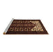 Sideview of Machine Washable Persian Brown Traditional Rug, wshtr1812brn