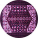 Round Machine Washable Persian Purple Traditional Area Rugs, wshtr1812pur