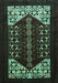 Machine Washable Persian Turquoise Traditional Area Rugs, wshtr1812turq