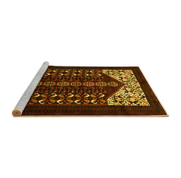 Sideview of Machine Washable Persian Yellow Traditional Rug, wshtr1812yw