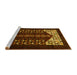 Sideview of Machine Washable Persian Yellow Traditional Rug, wshtr1812yw