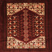 Round Machine Washable Persian Orange Traditional Area Rugs, wshtr1812org