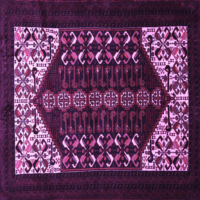 Square Machine Washable Persian Purple Traditional Area Rugs, wshtr1812pur