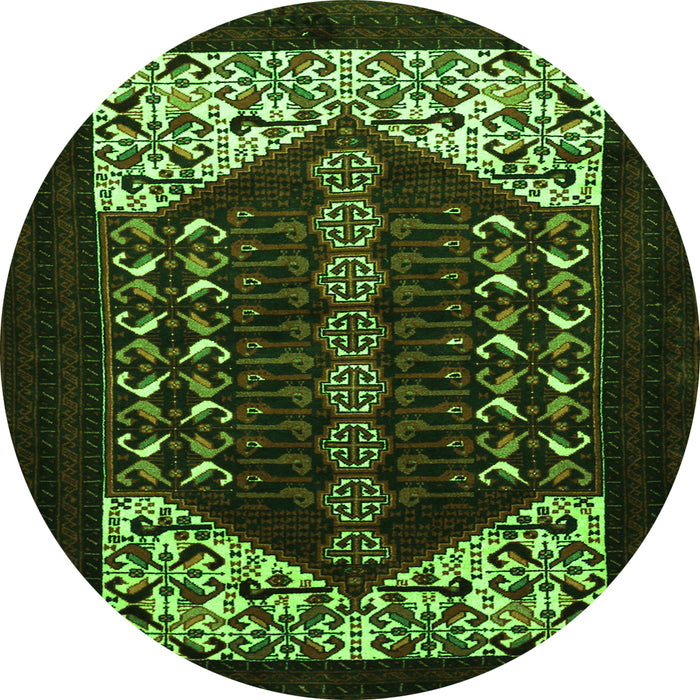 Square Persian Green Traditional Rug, tr1812grn