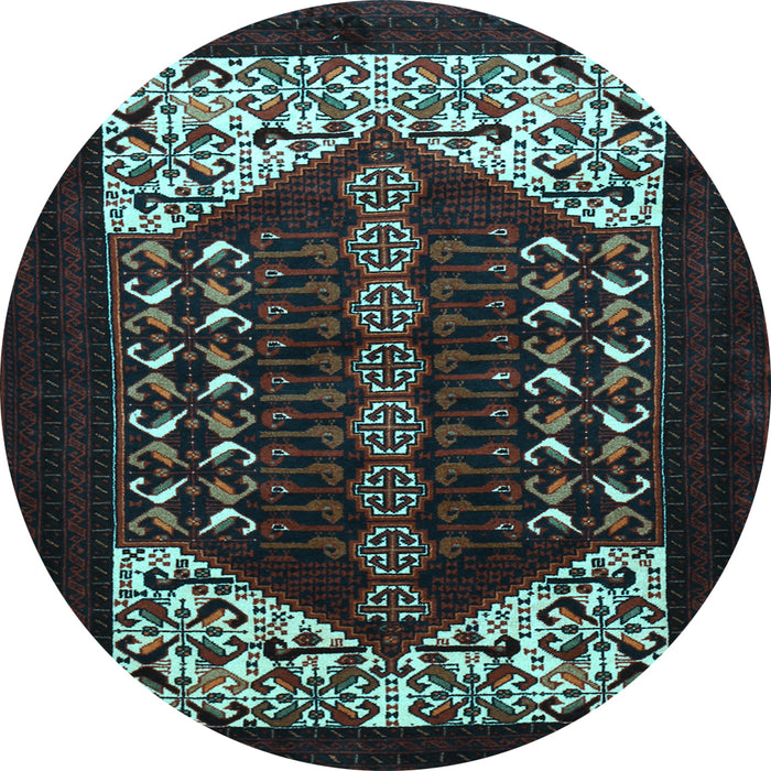 Round Machine Washable Persian Light Blue Traditional Rug, wshtr1812lblu