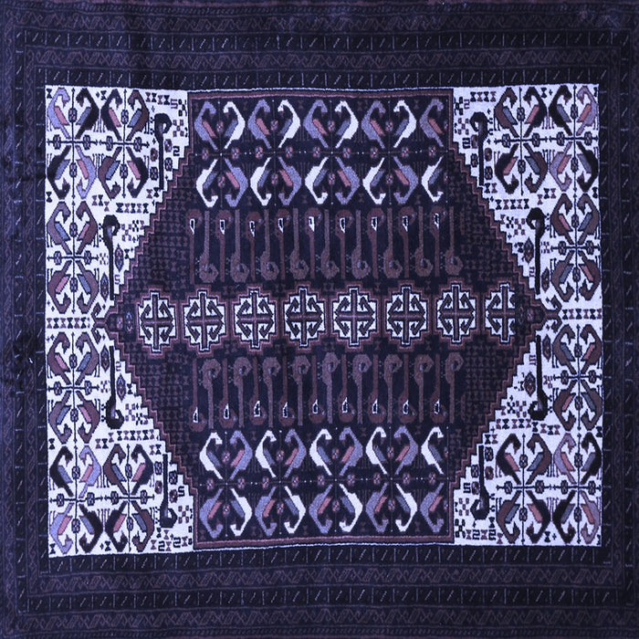 Square Machine Washable Persian Blue Traditional Rug, wshtr1812blu