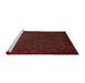 Sideview of Machine Washable Traditional Cranberry Red Rug, wshtr1813