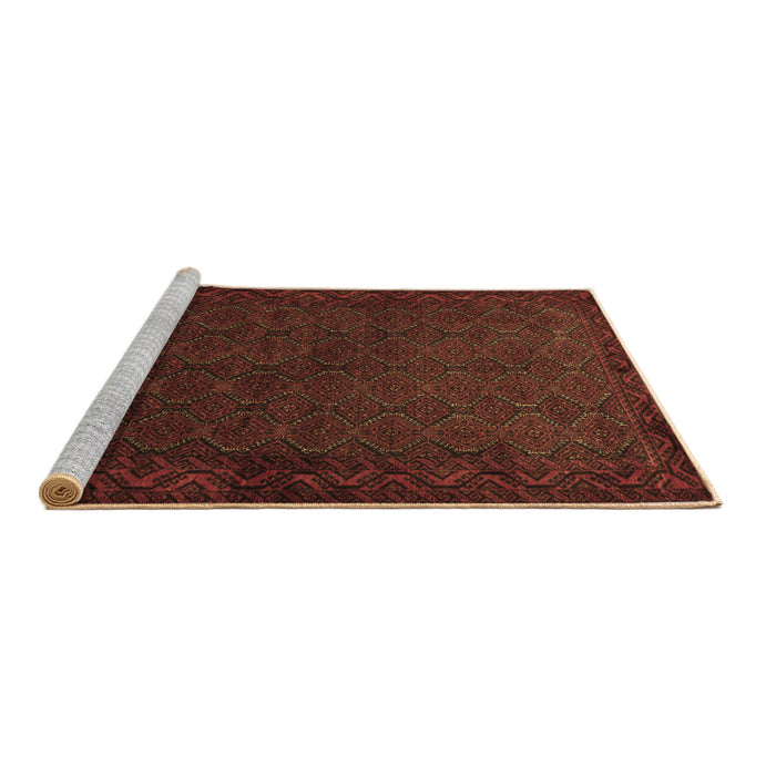 Sideview of Machine Washable Persian Brown Traditional Rug, wshtr1813brn