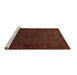 Sideview of Machine Washable Persian Brown Traditional Rug, wshtr1813brn