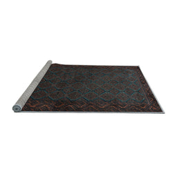 Sideview of Machine Washable Persian Light Blue Traditional Rug, wshtr1813lblu