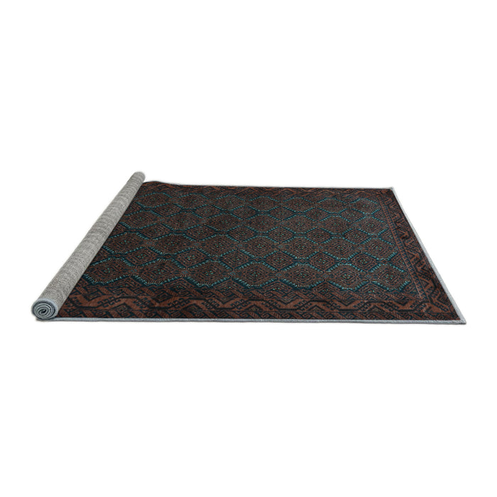 Sideview of Machine Washable Persian Light Blue Traditional Rug, wshtr1813lblu