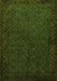 Serging Thickness of Machine Washable Persian Green Traditional Area Rugs, wshtr1813grn