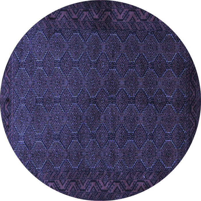 Round Machine Washable Persian Blue Traditional Rug, wshtr1813blu