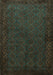 Machine Washable Persian Turquoise Traditional Area Rugs, wshtr1813turq