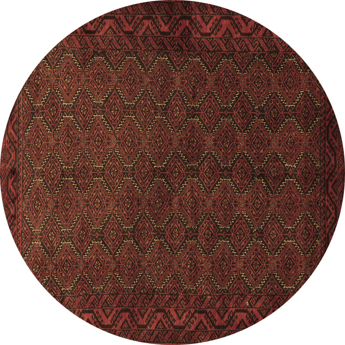 Round Persian Brown Traditional Rug, tr1813brn