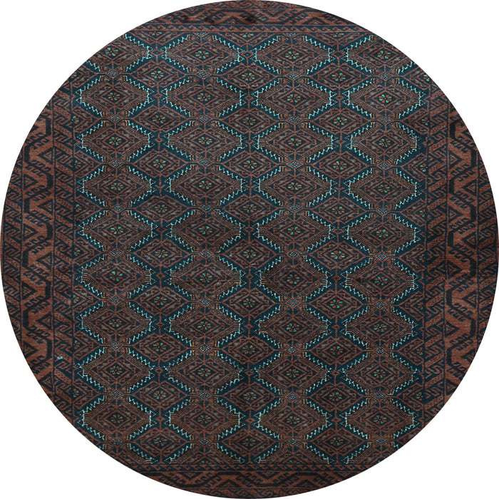 Round Machine Washable Persian Light Blue Traditional Rug, wshtr1813lblu