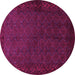 Round Persian Pink Traditional Rug, tr1813pnk