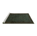 Sideview of Machine Washable Persian Turquoise Traditional Area Rugs, wshtr1813turq