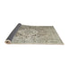 Sideview of Traditional Khaki Green Medallion Rug, tr1814