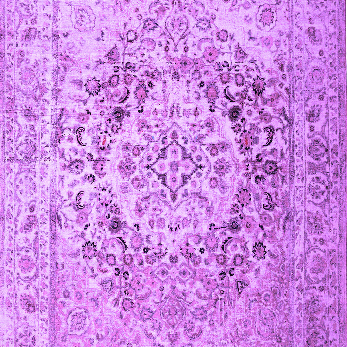 Machine Washable Medallion Purple Traditional Area Rugs, wshtr1814pur