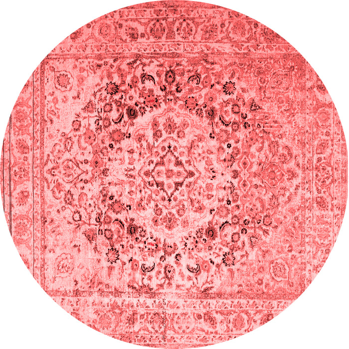 Machine Washable Medallion Red Traditional Rug, wshtr1814red