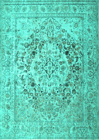 Medallion Turquoise Traditional Rug, tr1814turq